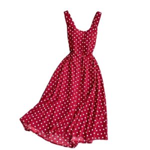 Robe Longue A Pois Rouge