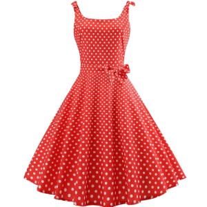 Robe Style Année 50 Rouge à Pois