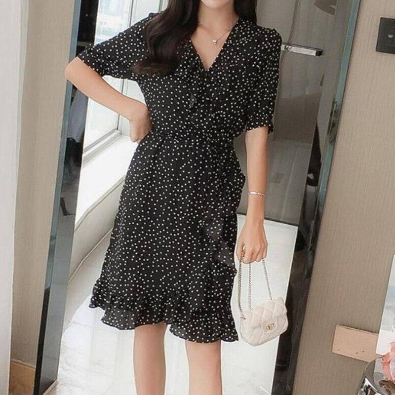 Robe A Pois Courte En Lin Ete – Image 5