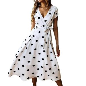Robe D Ete A Pois Longues Fluide