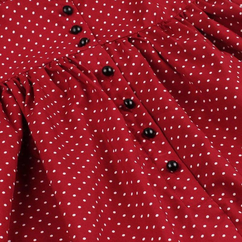 Robe D Ete A Pois Rouge Longue Grande Taille – Image 5