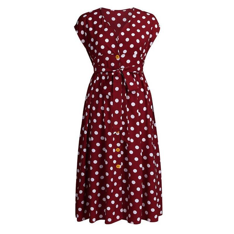 Robe A Pois Ceinture Femme Taille – Image 6