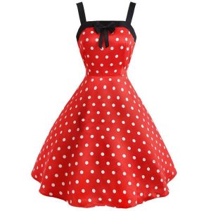 Robe Manche Longue A Pois Jupon Pour Vintage
