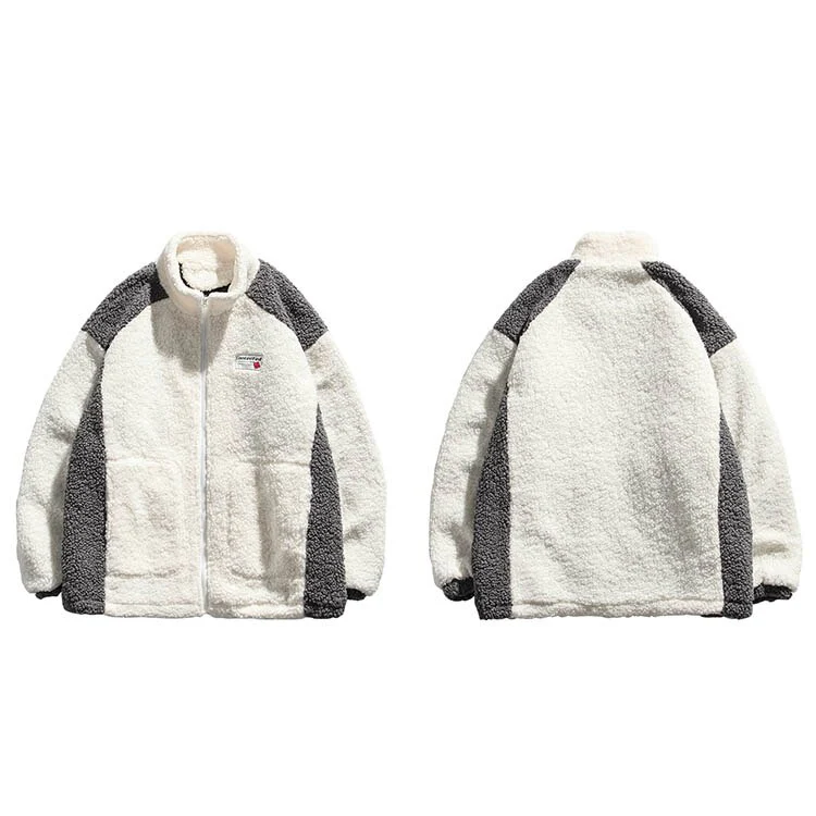 "CONTENTED" Pull Gilet à Zip Fourrure mouton Noir - URB1™ – Image 7