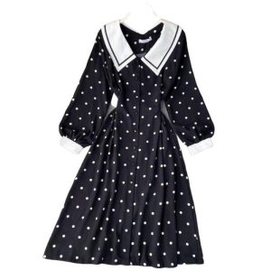 Robe Longue A Pois A Petit Retro