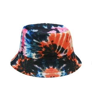 "TIE AND DYE" Chapeau Bob Imprimé Noir Orange Rose - URB1™
