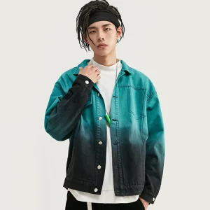 "R" Veste en Jean denim dégradé Vert - URB1™