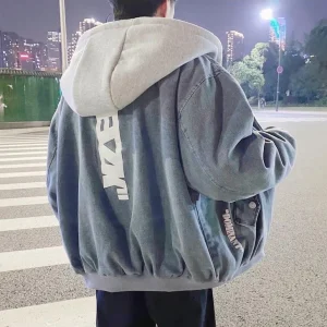 "EZK" Veste Bombers Denim Sweat Bleu - URB1™