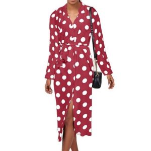 Robe Longue A Pois Manche