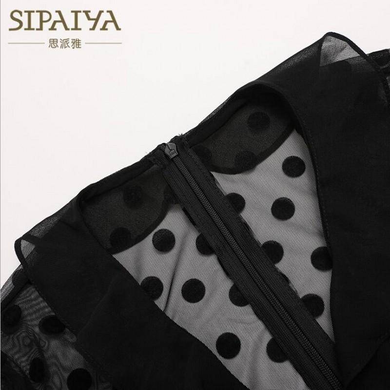 Robe Longue A Pois Bustier Manches Volants – Image 5