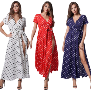 Robe Longue À Pois American Vintage