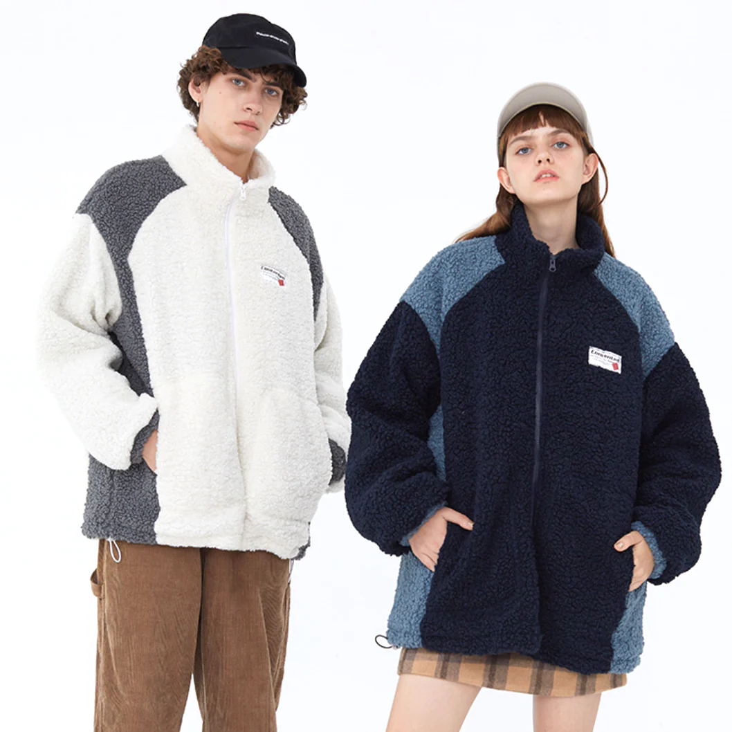 "CONTENTED" Pull Gilet à Zip Fourrure mouton Noir - URB1™ – Image 4