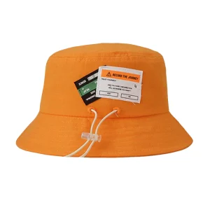 "RECORD" Chapeau Bob Orange Brodé Streetwear - URB1™