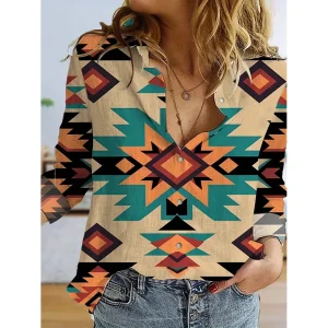 Chemise à motif losanges orange