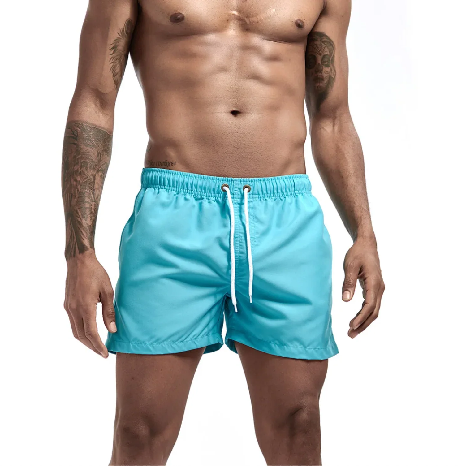 "SWIM" Maillot de bain Short de plage Homme couleur Bleu Ciel - URB1™ – Image 3