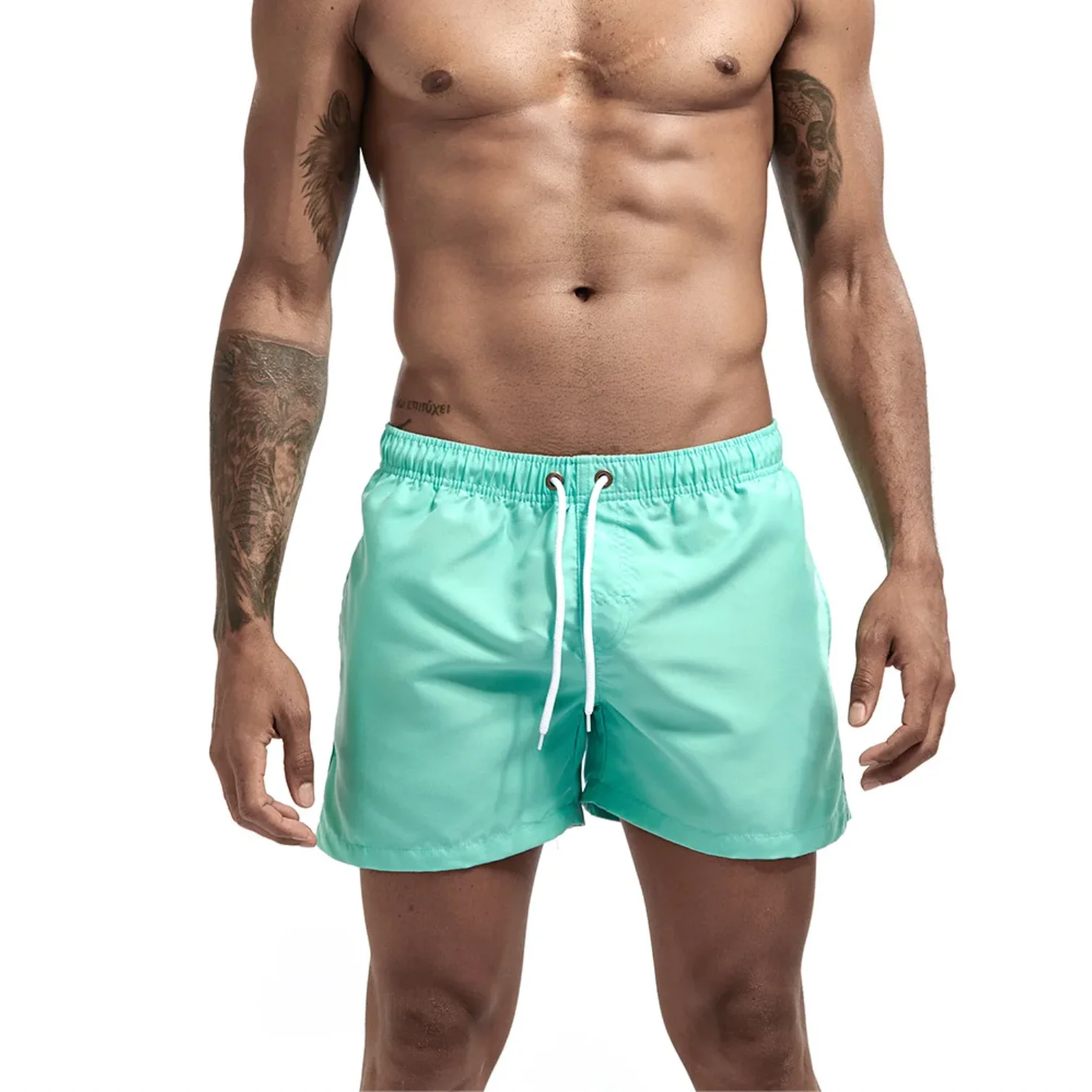 "SWIM" Maillot de bain Short de plage Homme couleur Bleu Turquoise - URB1™ – Image 2