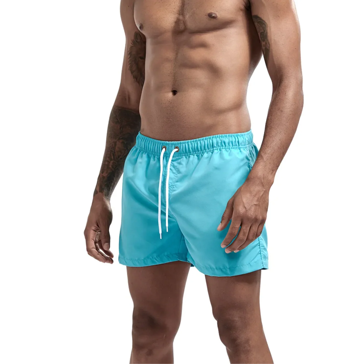 "SWIM" Maillot de bain Short de plage Homme couleur Bleu Ciel - URB1™ – Image 4