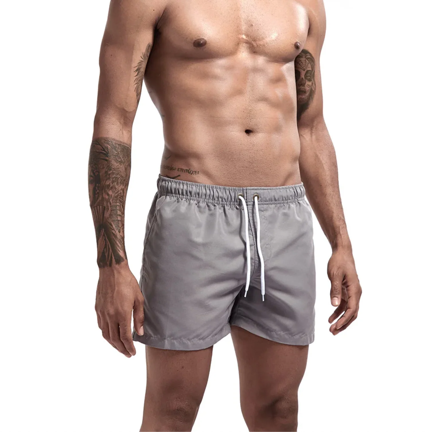 "SWIM" Maillot de bain Short de plage Homme couleur Gris - URB1™ – Image 2