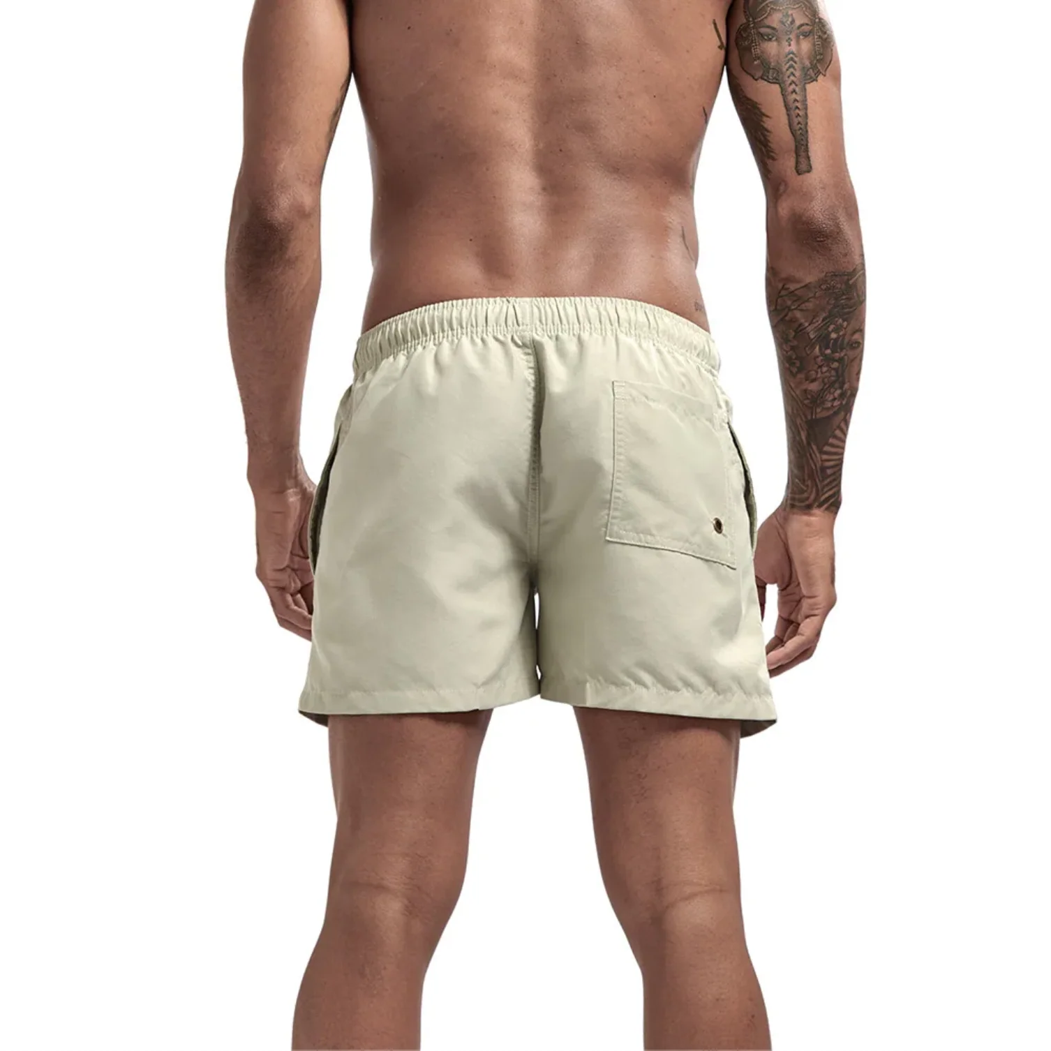 "SWIM" Maillot de bain Short de plage Homme couleur Kaki - URB1™ – Image 2