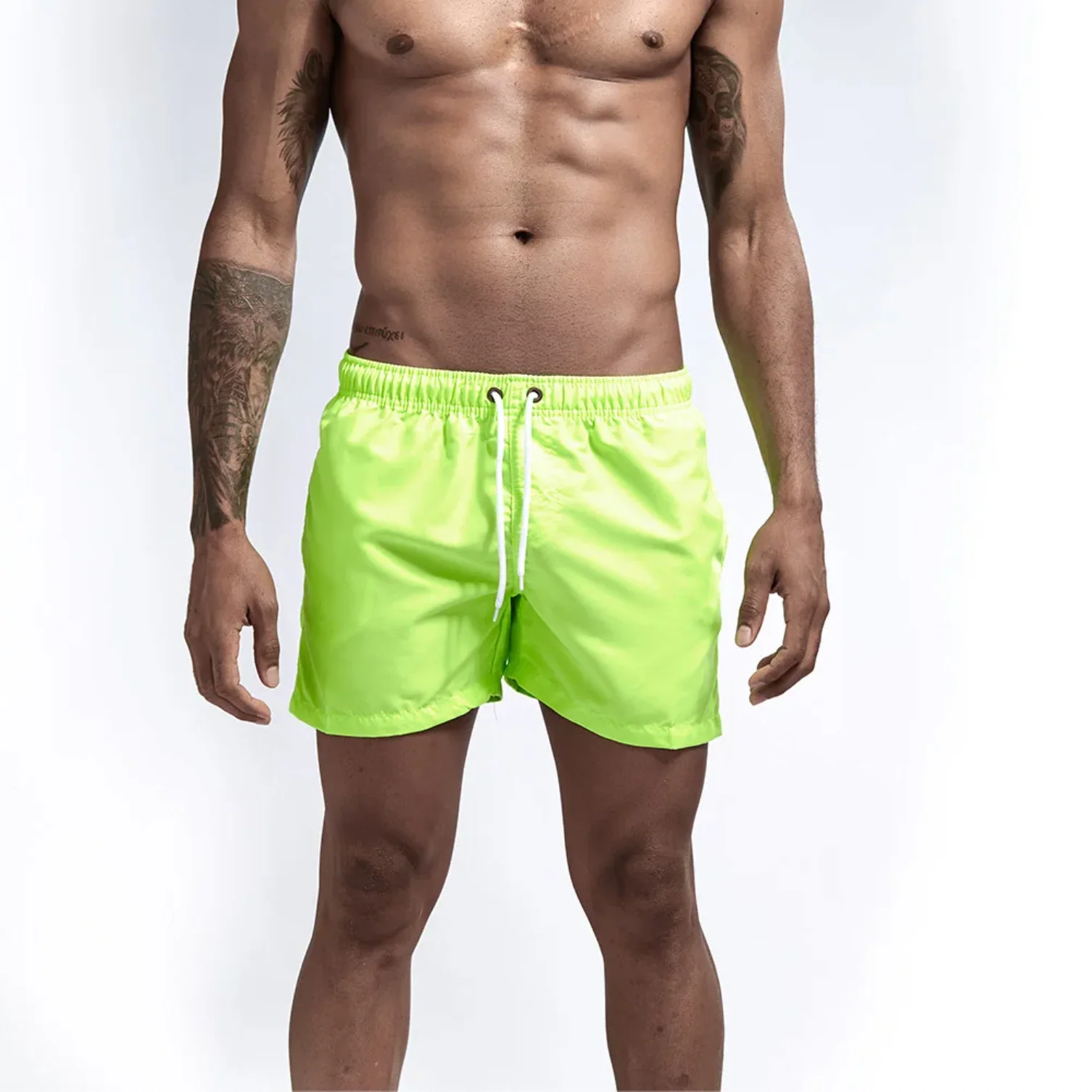 "SWIM" Maillot de bain Short de plage Homme couleur Vert Fluo - URB1™ – Image 5