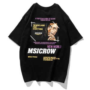 "MSICROW" T-shirt Noir Oversize streetwear - URB1™