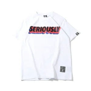 "SERIOUSLY" T-shirt Blanc Oversize-streetwear - URB1™
