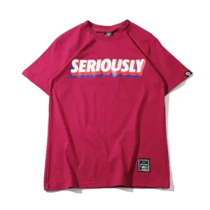 "SERIOUSLY" T-shirt Rouge Oversize-streetwear - URB1™