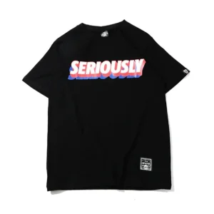 "SERIOUSLY" T-shirt Noir Oversize-streetwear - URB1™