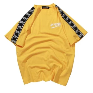 "RE'FUSION" T-shirt Jaune Imprimé Streetwear - URB1™