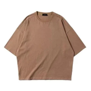 "L'ESSENTIEL" T-shirt Basique Marron Oversize Streetwear - URB1™