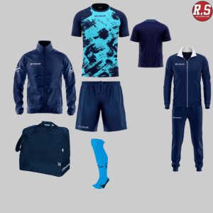 Pack Givova Mac 05 – Kit Club Premium (Maillot + Short + Chaussettes + Coupe-vent + Sac)