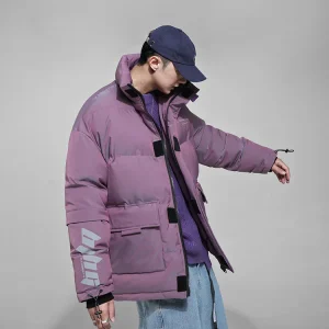 "BJHG" Parka Doudoune Violet Streetwear - URB1™