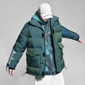 "BJHG" Parka Doudoune Turquoise Streetwear - URB1™